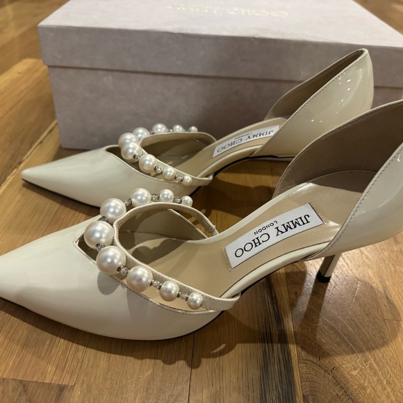 Jimmy Choo Cream Pearl Aurelie 65mm - Picture 3 of 9